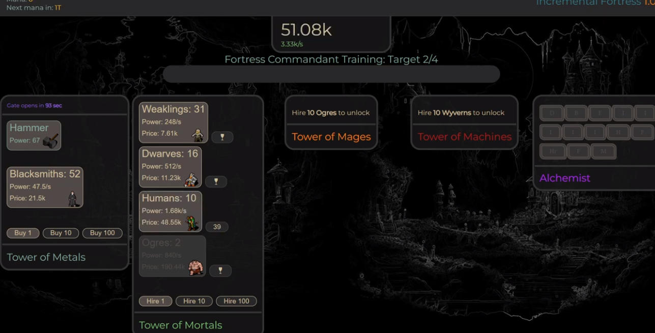 Incremental Fortress Resource Management - Game screenshot